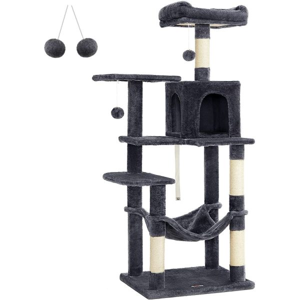 Kradsetræ Multi-Level Cat Tower - Røggrå