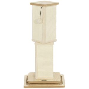 3-I-1 kradsetræ med legestang, legebold, sisal, op til 5 kg, 34 x 34 x 67 cm, eg/creme