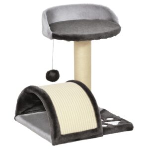 Kradsetræ med legebolde kradsetræ til katte sisalreb kradsetræer grå 35,5 x 37 x 46 cm