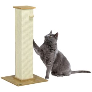 Kradsetræ med legetøj, 38 cm x 38 cm x 80 cm, beige + natur