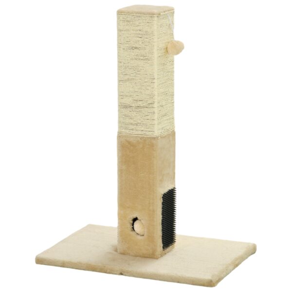Kradsetræ til katte, 79 cm kradsetræ med jute reb, inkluderer legetøj, plys, beige